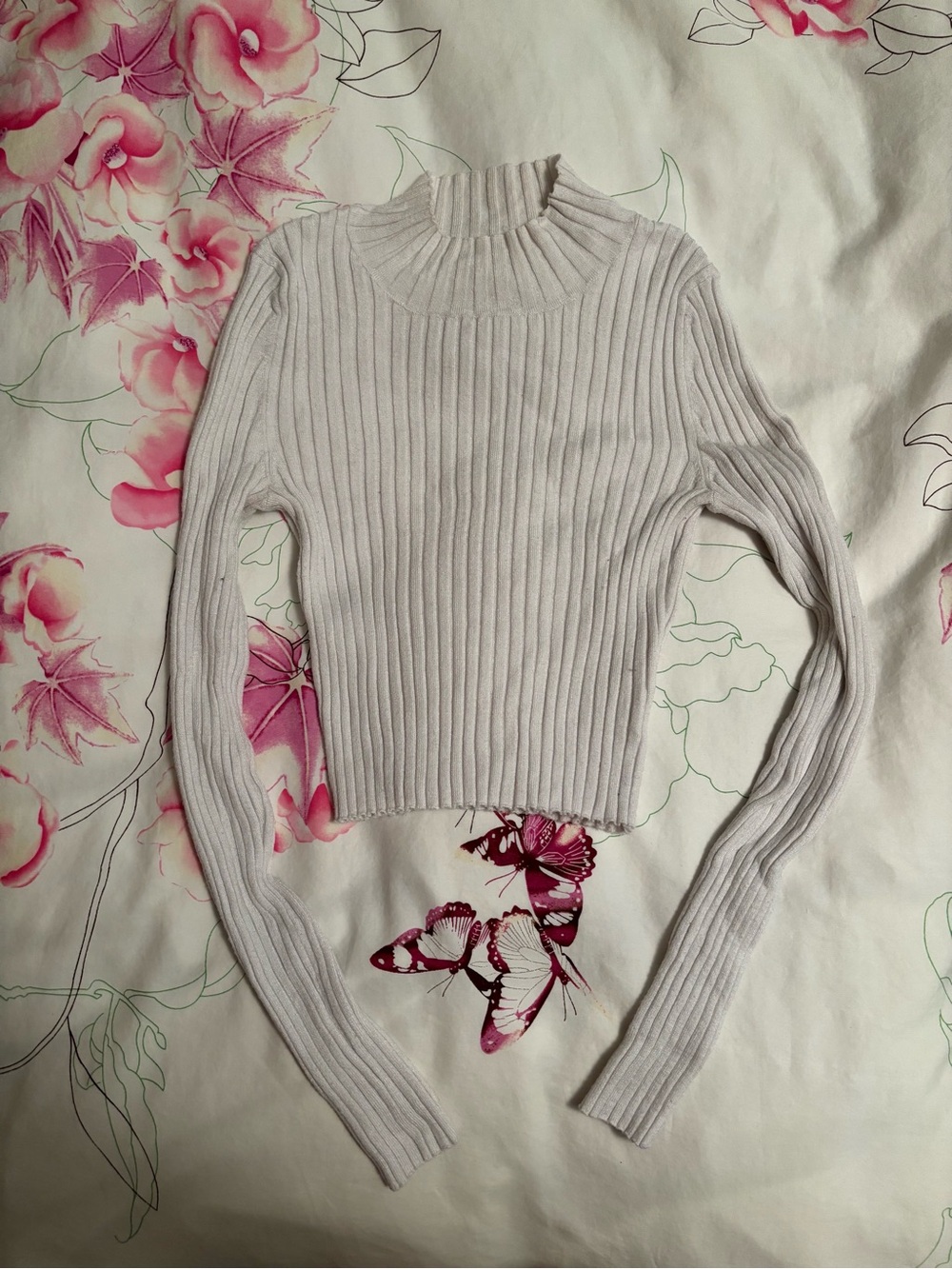 White Mock Neck Women’s Top